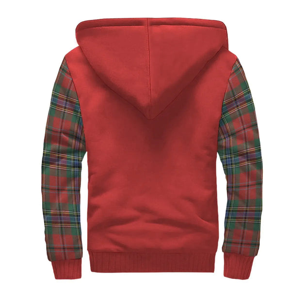 Scottish MacLean Clan Crest Tartan Plaid Sleeve Sherpa Hoodie