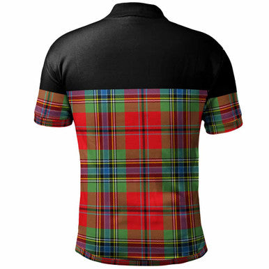 Scottish MacLean Clan Crest Tartan Polo Shirt - Horizontal Style Back Side Tartan Plaid