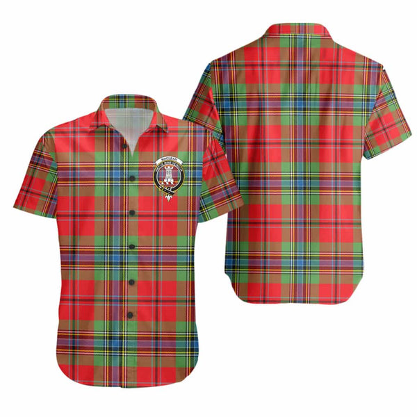Scottish MacLean Clan Crest Tartan Short Sleeve Shirt Tartan Plaid