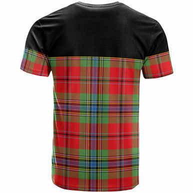 Scottish MacLean Clan Crest Tartan T-Shirt - Horizontal Style Back Side Tartan Plaid