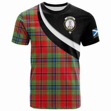Scottish MacLean Clan Crest Tartan T-Shirt - Scotland Forever Style Front Side Tartan Plaid