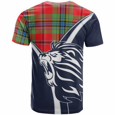 Scottish MacLean Clan Crest Tartan T-Shirt - Bend Style Back Side Tartan Plaid
