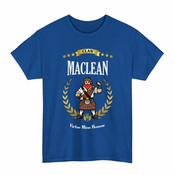Scottish MacLean Clan Tartan T-Shirt - Motto Scotsman Tartan Plaid Royal Color