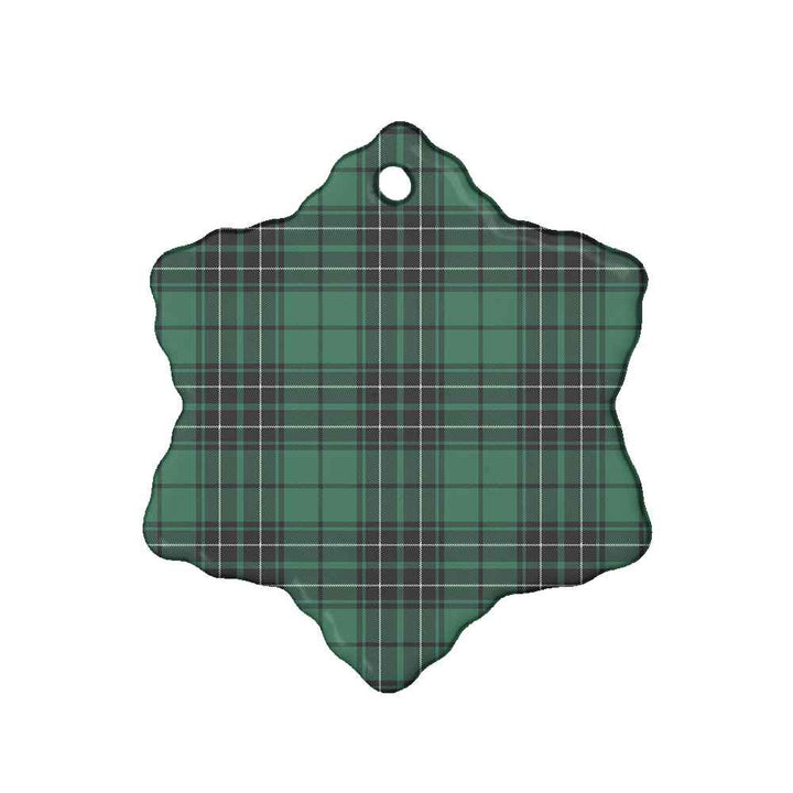 Scottish MacLean Hunting Ancient Clan Tartan Ceramic Ornament Snow Flake Shape Tartan Plaid