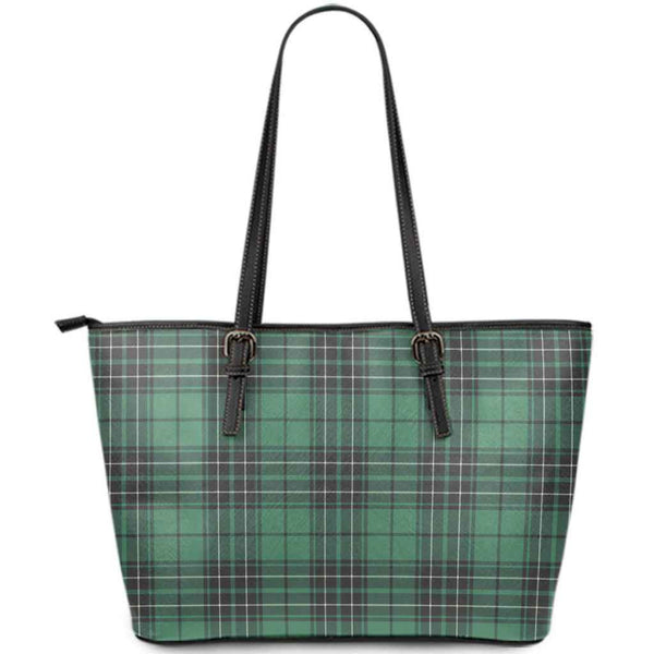 Scottish MacLean Hunting Ancient Clan Tartan Leather Tote Tartan Plaid