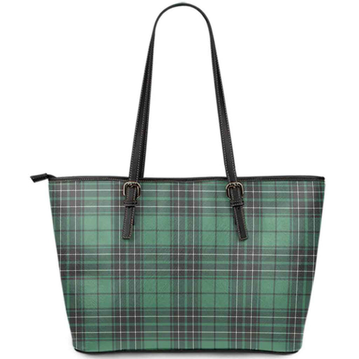 Scottish MacLean Hunting Ancient Clan Tartan Leather Tote Tartan Plaid