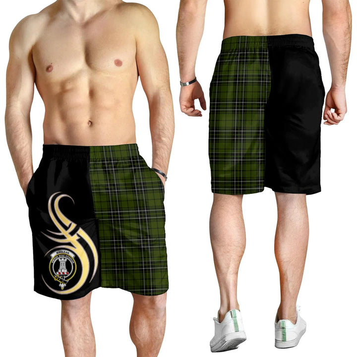 Scottish MacLean Hunting Clan Crest Tartan Believe in Me Men's Shorts