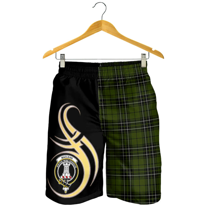 Scottish MacLean Hunting Clan Crest Tartan Believe in Me Men's Shorts