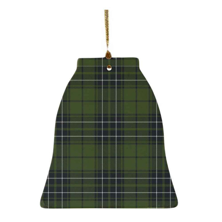 Scottish MacLean Hunting Clan Tartan Ceramic Ornament Bell Shape Tartan Plaid