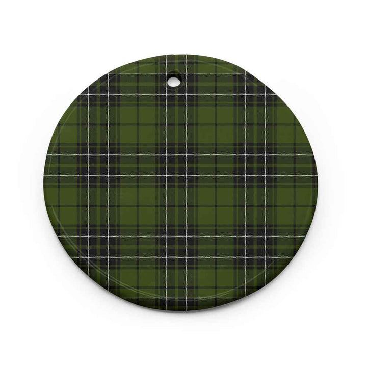 Scottish MacLean Hunting Clan Tartan Ceramic Ornament Circle Shape Tartan Plaid