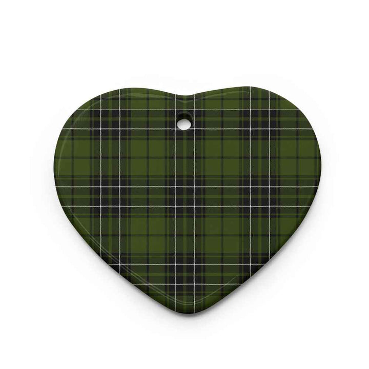 Scottish MacLean Hunting Clan Tartan Ceramic Ornament Heart Shape Tartan Plaid
