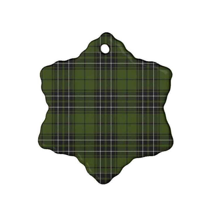 Scottish MacLean Hunting Clan Tartan Ceramic Ornament Snow Flake Shape Tartan Plaid