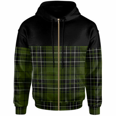 Scottish MacLean Hunting Clan Tartan Hoodie - Horizontal Style Zip Tartan Plaid