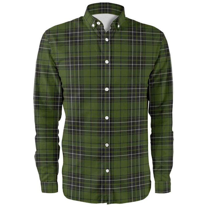 Scottish MacLean Hunting Clan Tartan Long Sleeve Shirt Front Side Tartan Plaid