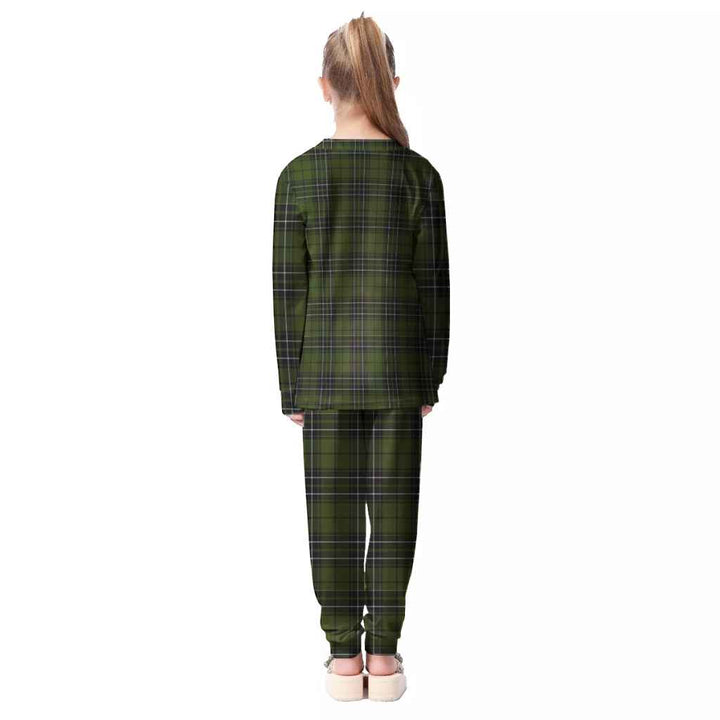 Scottish MacLean Hunting Clan Tartan Pajama Set Kid Back Side Tartan Plaid