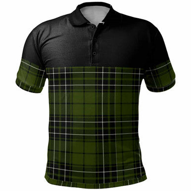 Scottish MacLean Hunting Clan Tartan Polo Shirt - Horizontal Style Front Side Tartan Plaid