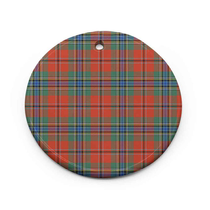 Scottish MacLean of Duart Ancient Clan Tartan Ceramic Ornament Circle Shape Tartan Plaid