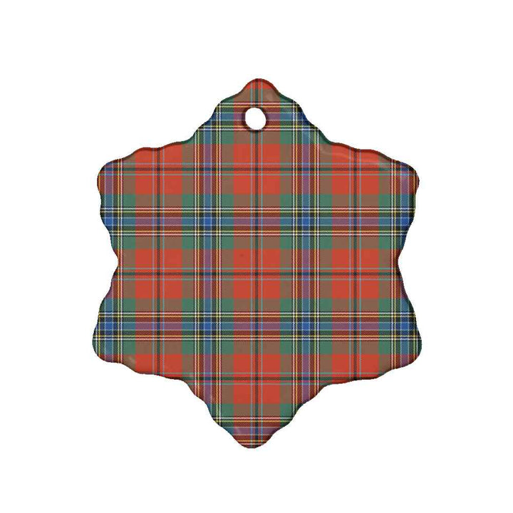 Scottish MacLean of Duart Ancient Clan Tartan Ceramic Ornament Snow Flake Shape Tartan Plaid
