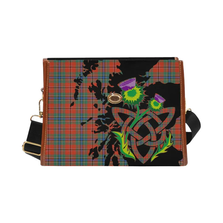 Scottish MacLean of Duart Ancient Clan Tartan Waterproof Canvas Bag With Thistle Tartan Plaid 2