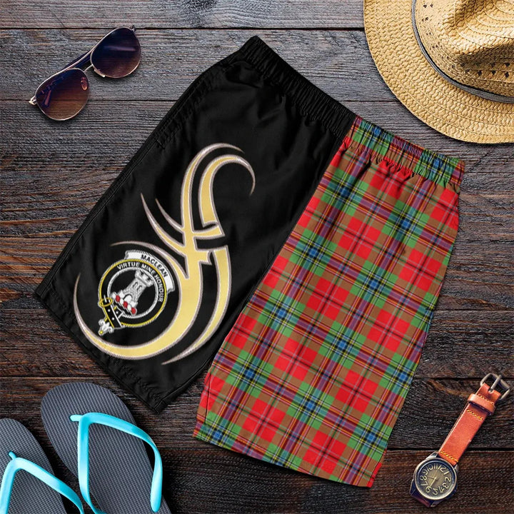 Scottish MacLean of Duart Modern Clan Crest Tartan Believe in Me Men's Shorts