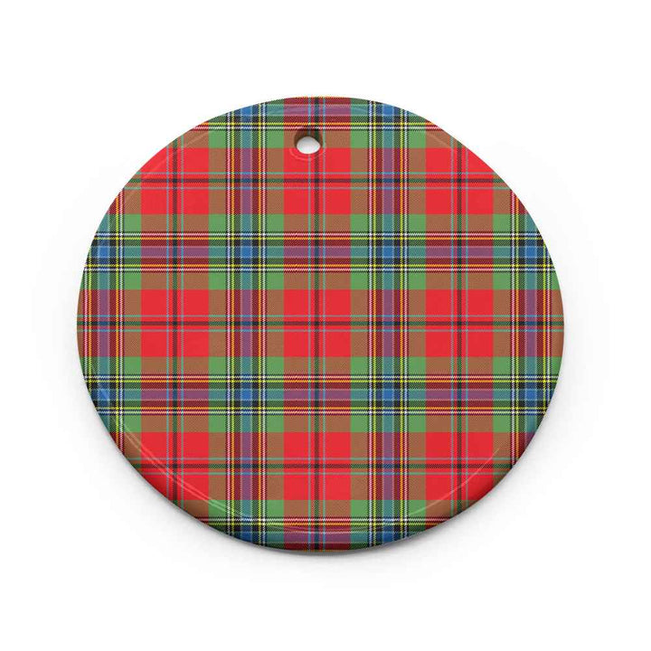 Scottish MacLean of Duart Modern Clan Tartan Ceramic Ornament Circle Shape Tartan Plaid