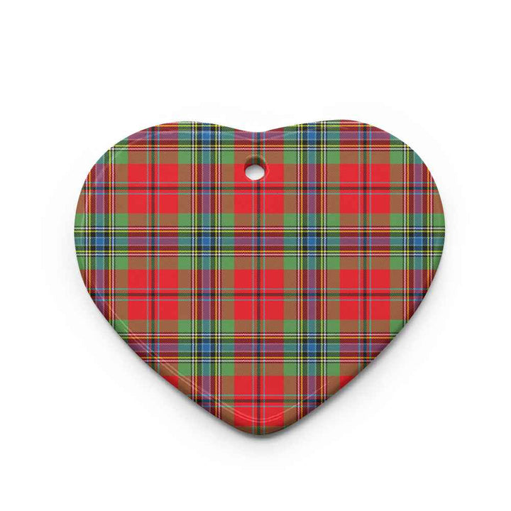 Scottish MacLean of Duart Modern Clan Tartan Ceramic Ornament Heart Shape Tartan Plaid