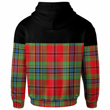 Scottish MacLean of Duart Modern Clan Tartan Hoodie - Horizontal Style Back Side Tartan Plaid