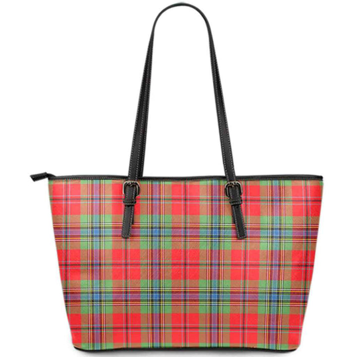Scottish MacLean of Duart Modern Clan Tartan Leather Tote Tartan Plaid