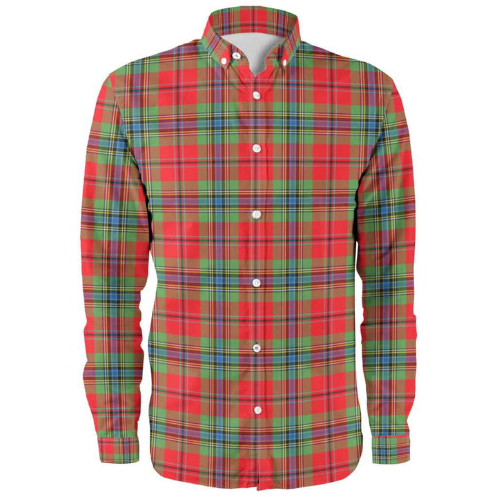 Scottish MacLean of Duart Modern Clan Tartan Long Sleeve Shirt Front Side Tartan Plaid