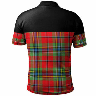 Scottish MacLean of Duart Modern Clan Tartan Polo Shirt - Horizontal Style Back Side Tartan Plaid