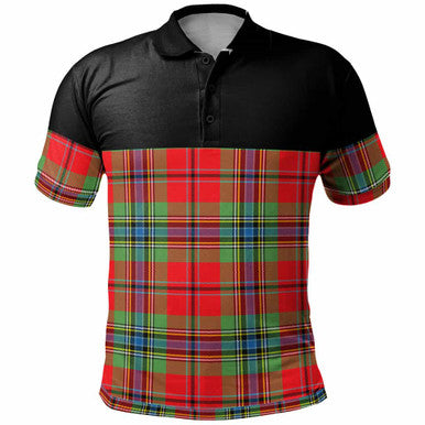 Scottish MacLean of Duart Modern Clan Tartan Polo Shirt - Horizontal Style Front Side Tartan Plaid