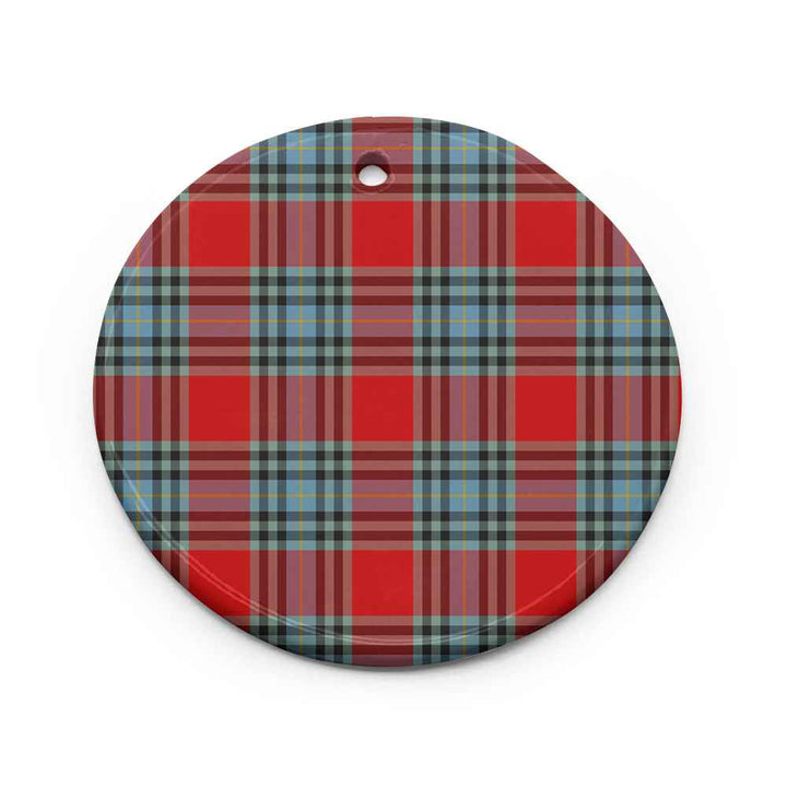 Scottish MacLeay Clan Tartan Ceramic Ornament Circle Shape Tartan Plaid