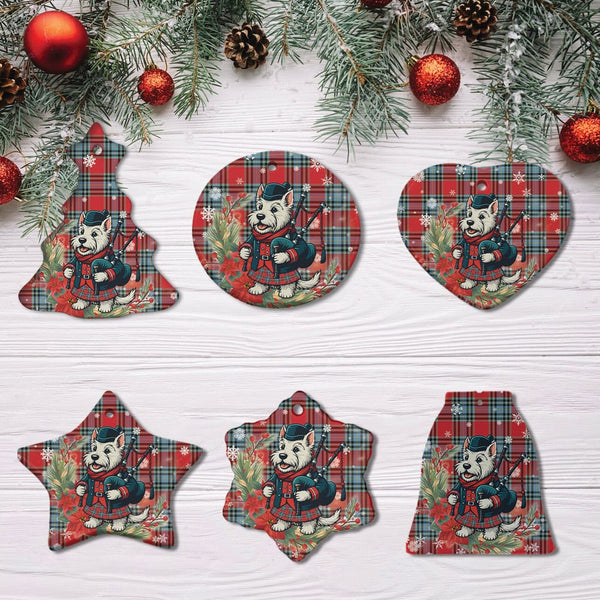 Scottish MacLeay Clan Tartan Ceramic Ornament Cute Scottish Terrier Dog All Style Tartan Plaid