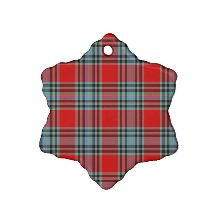 Scottish MacLeay Clan Tartan Ceramic Ornament Snow Flake Shape Tartan Plaid