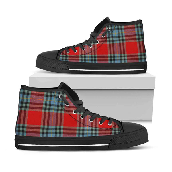 Scottish MacLeay Clan Tartan High Top Shoes Black Sole Tartan Plaid