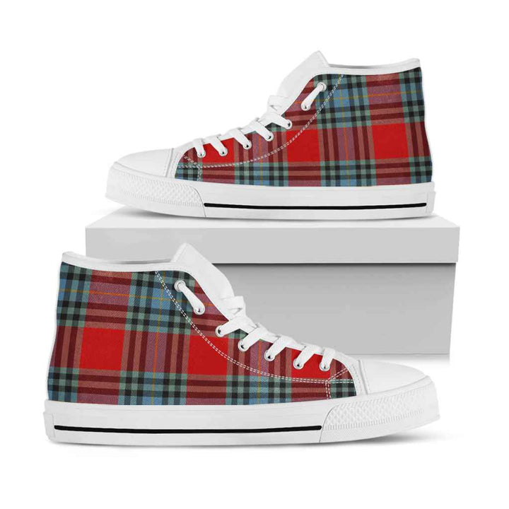 Scottish MacLeay Clan Tartan High Top Shoes White Sole Tartan Plaid