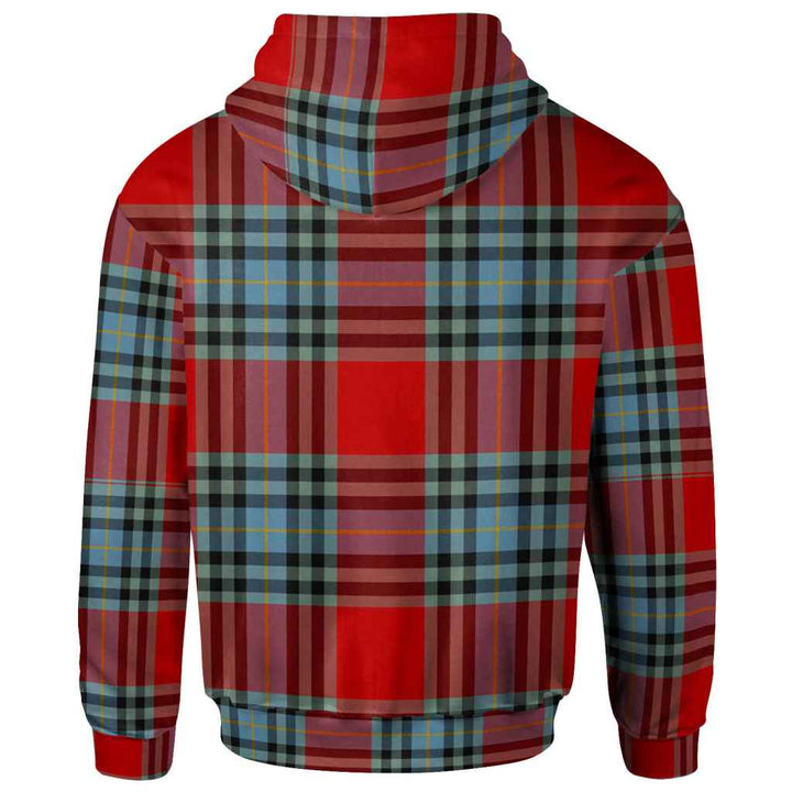 Scottish MacLeay Clan Tartan Hoodie Back Side Tartan Plaid