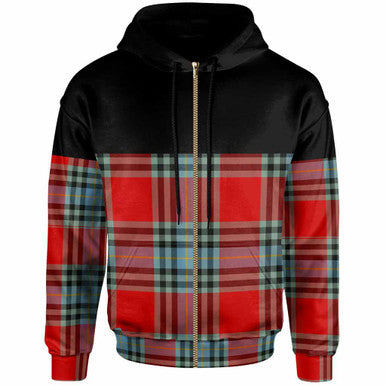Scottish MacLeay Clan Tartan Hoodie - Horizontal Style Zip Tartan Plaid