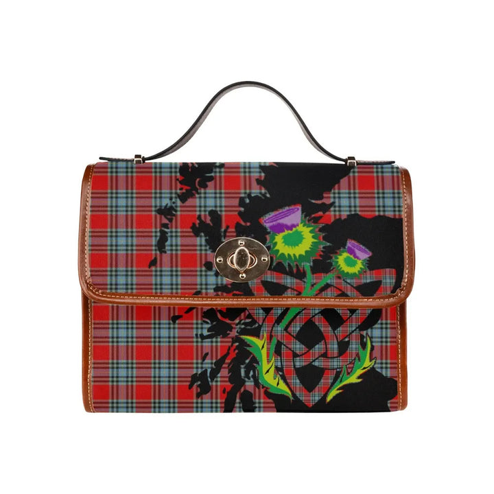 Scottish MacLeay Clan Tartan Waterproof Canvas Bag With Thistle Tartan Plaid 1