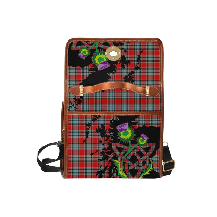 Scottish MacLeay Clan Tartan Waterproof Canvas Bag With Thistle Tartan Plaid 6