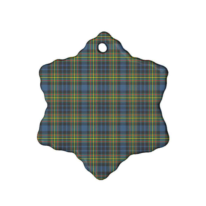 Scottish MacLellan Ancient Clan Tartan Ceramic Ornament Snow Flake Shape Tartan Plaid