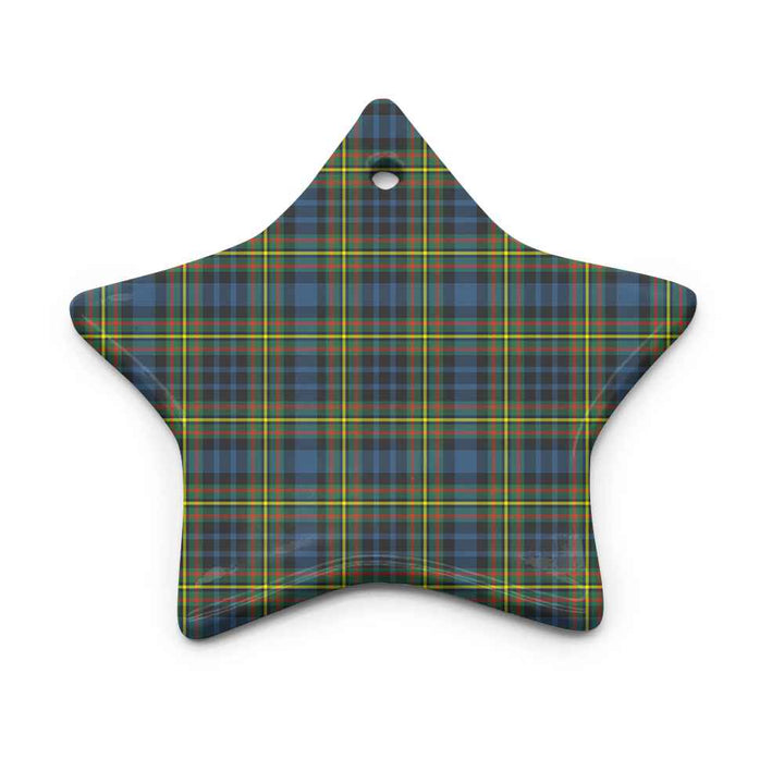 Scottish MacLellan Ancient Clan Tartan Ceramic Ornament Star Shape Tartan Plaid