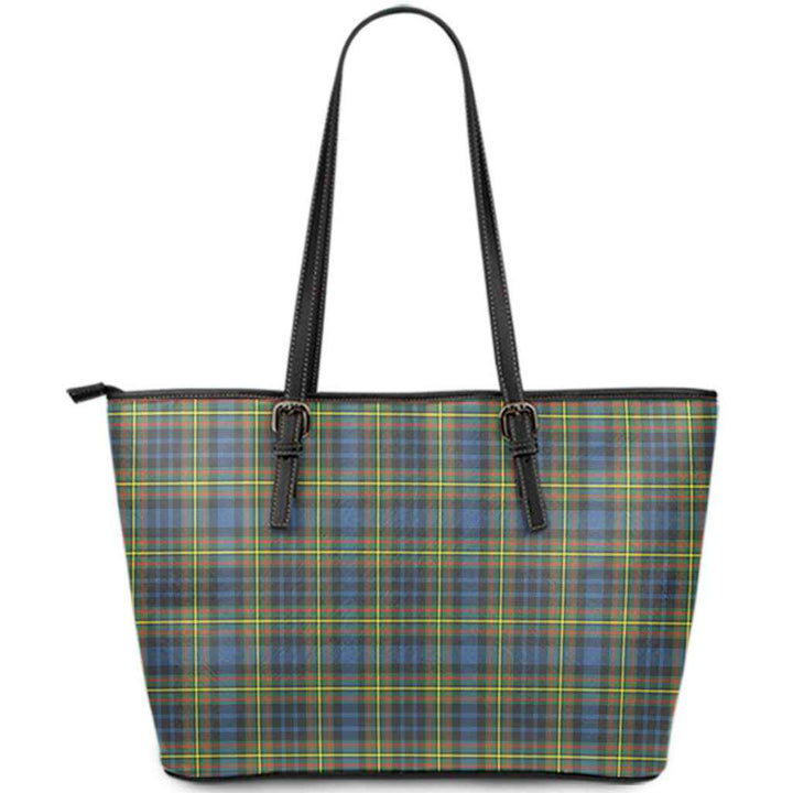 Scottish MacLellan Ancient Clan Tartan Leather Tote Tartan Plaid