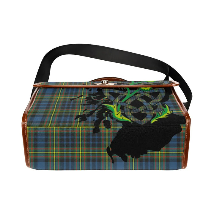 Scottish MacLellan Ancient Clan Tartan Waterproof Canvas Bag With Thistle Tartan Plaid 5
