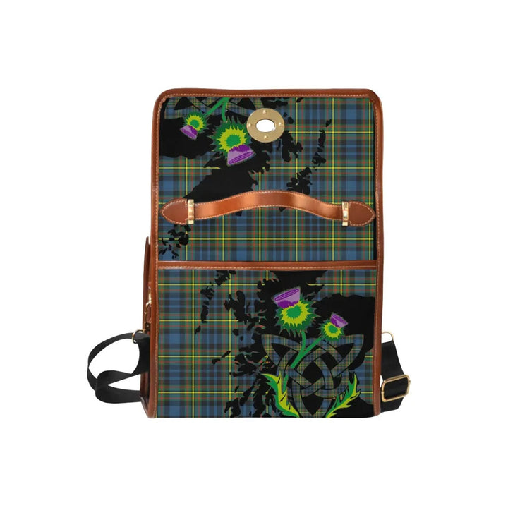 Scottish MacLellan Ancient Clan Tartan Waterproof Canvas Bag With Thistle Tartan Plaid 6