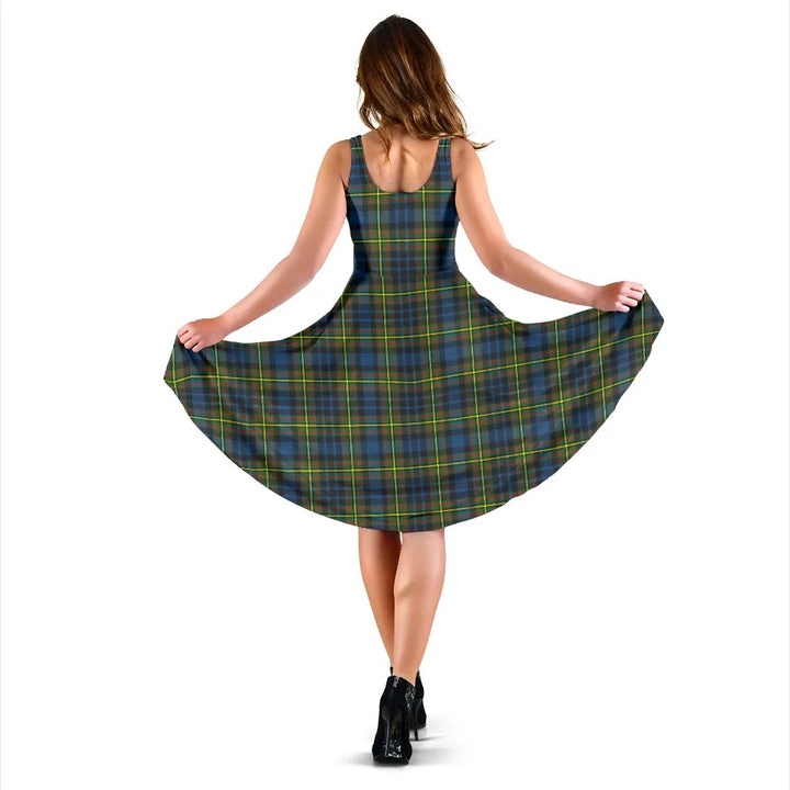 Scottish MacLellan Ancient Clan Tartan Women Midi Dress