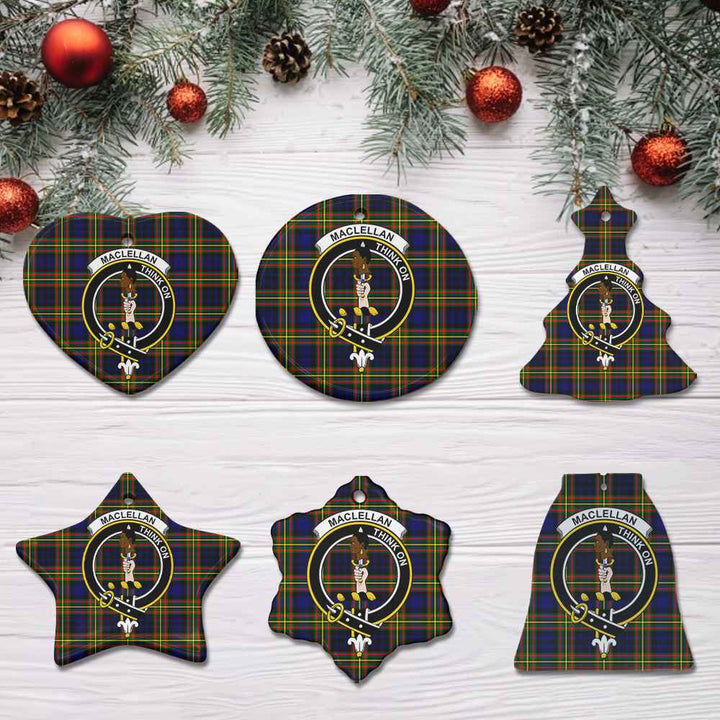 Scottish MacLellan Clan Crest Tartan Ceramic Ornament All Tartan Plaid