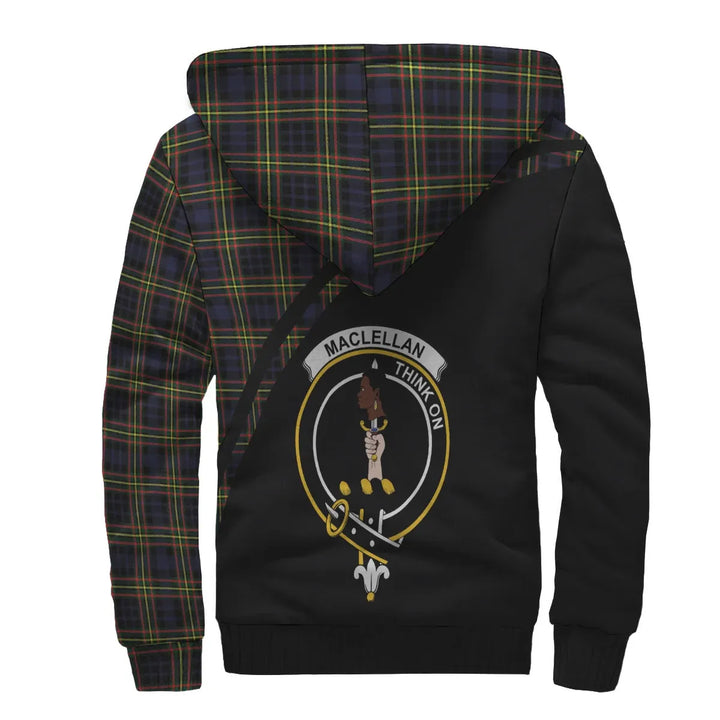 Scottish MacLellan Clan Crest Tartan Curve Sherpa Hoodie