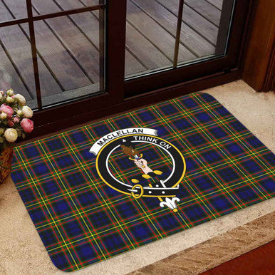 Scottish MacLellan Clan Crest Tartan Door Mat Tartan Plaid 1