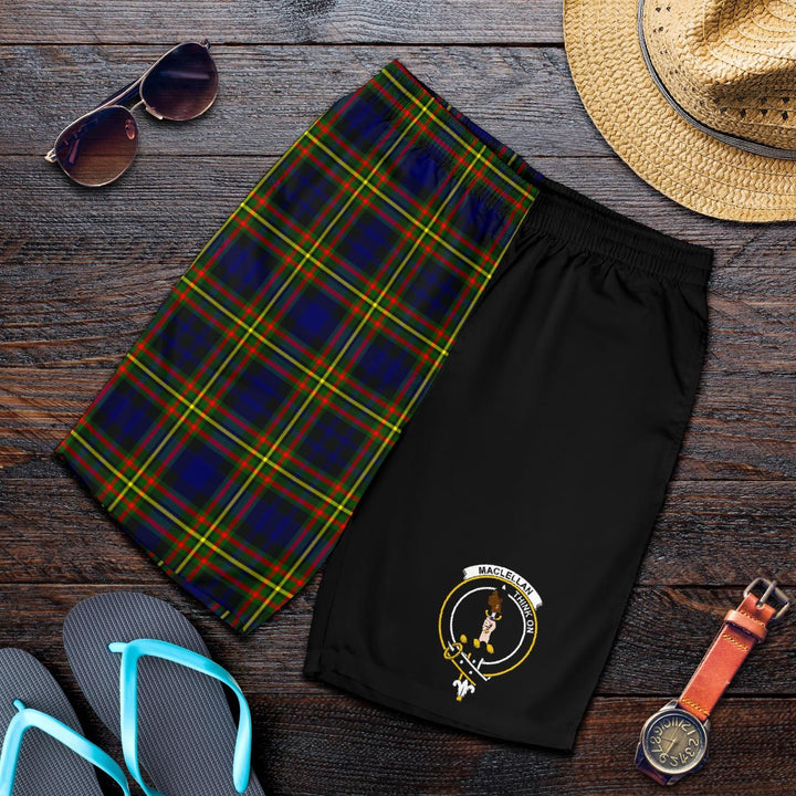 Scottish MacLellan Clan Crest Tartan Half of Me Men's Shorts